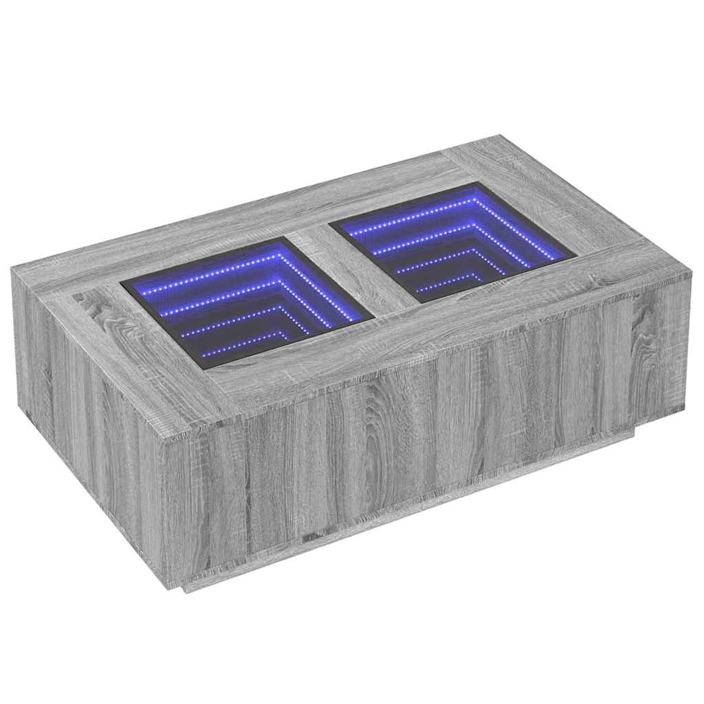 Stolić s beskonačnim LED svjetlima boja hrasta 116x69x40 cm