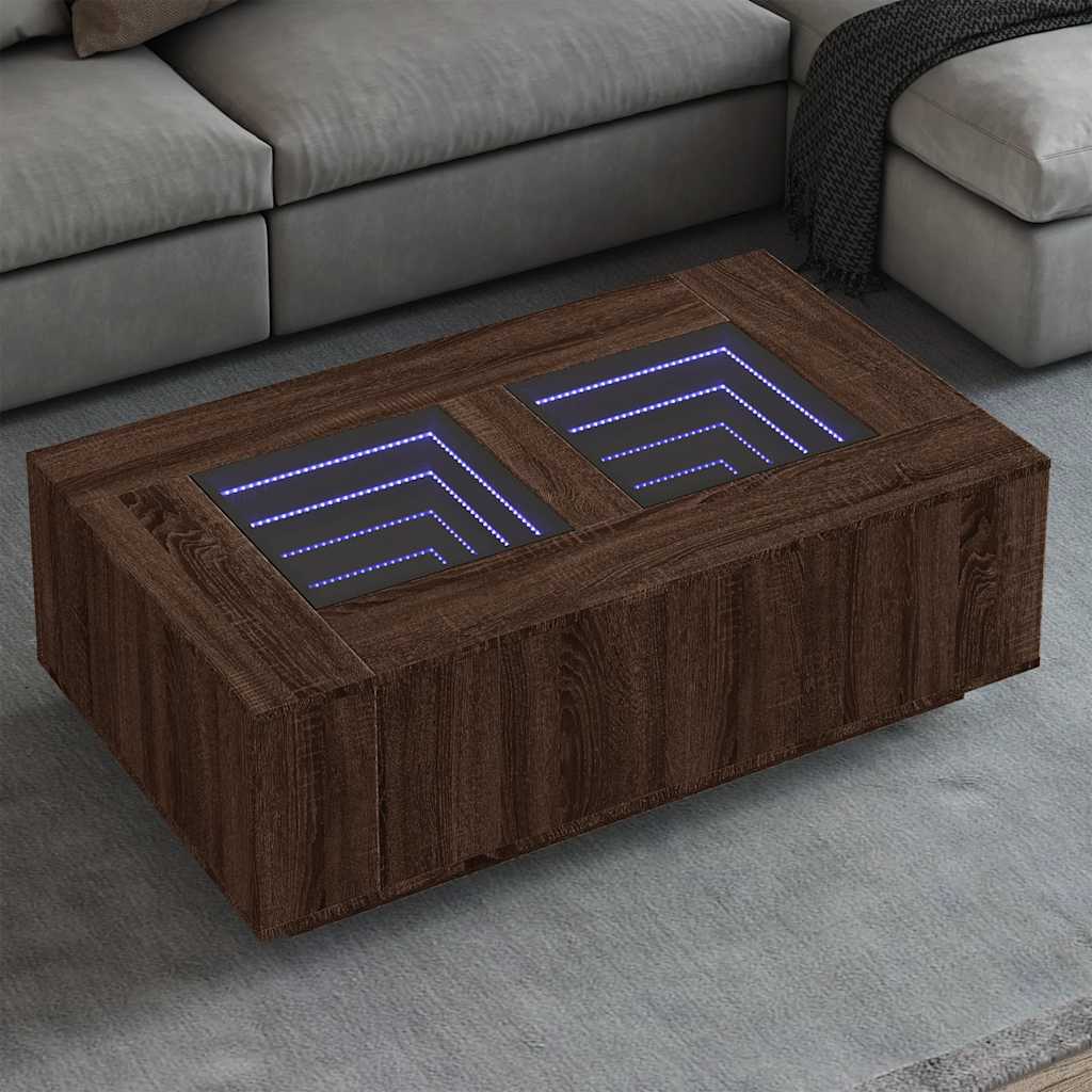 Stolić s beskonačnim LED svjetlima boja hrasta 116x69x40 cm