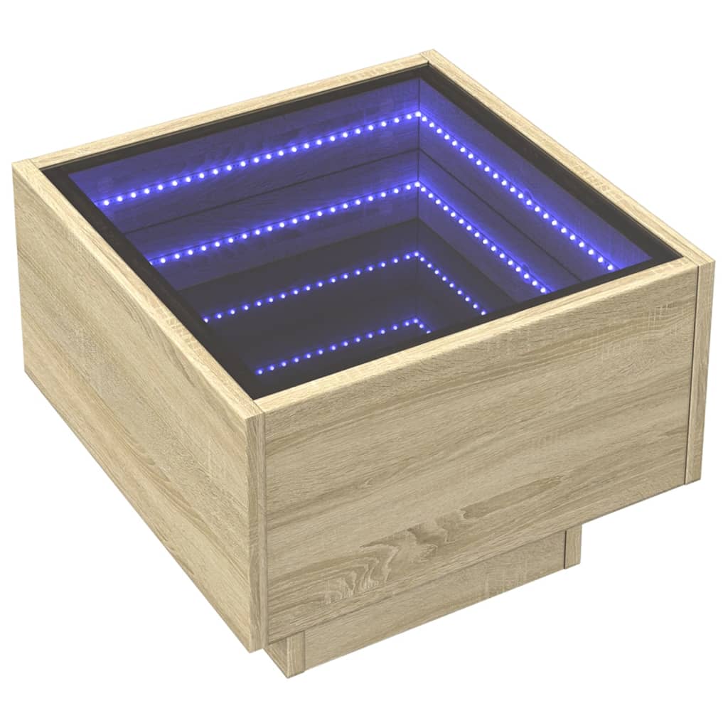 Noćni ormarić s beskonačnim LED boja hrasta sonome 40x40x30 cm