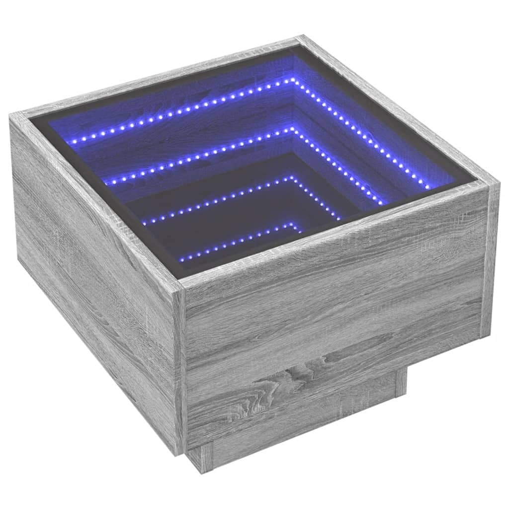Noćni ormarić s beskonačnim LED boja hrasta 40 x 40 x 30 cm