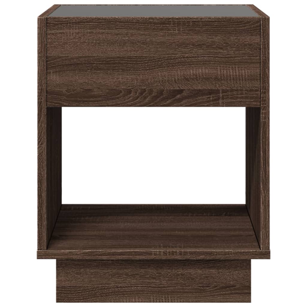 Noćni ormarić s beskonačnim LED boja smeđeg hrasta 40x40x50 cm