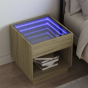 Noćni ormarić s beskonačnim LED boja hrasta sonome 50x50x50 cm