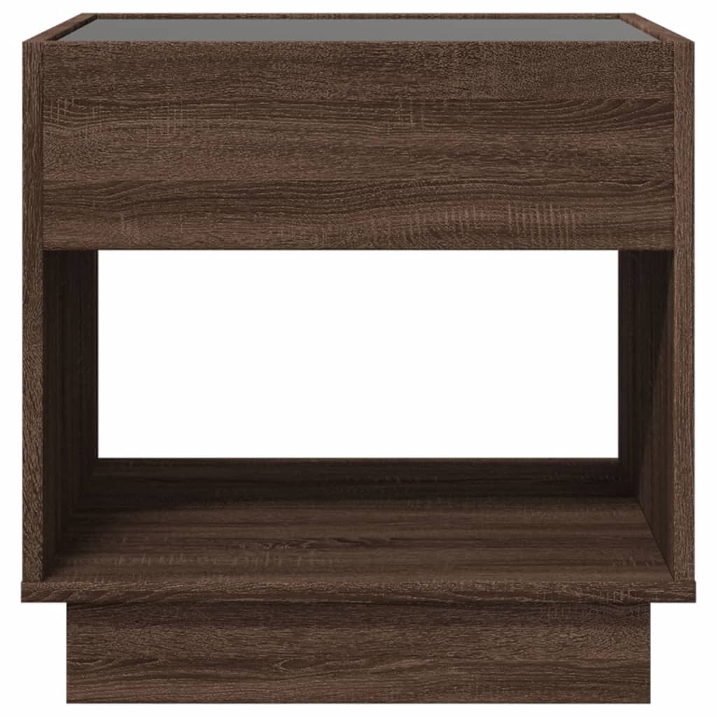 Noćni ormarić s beskonačnim LED boja smeđeg hrasta 50x50x50 cm