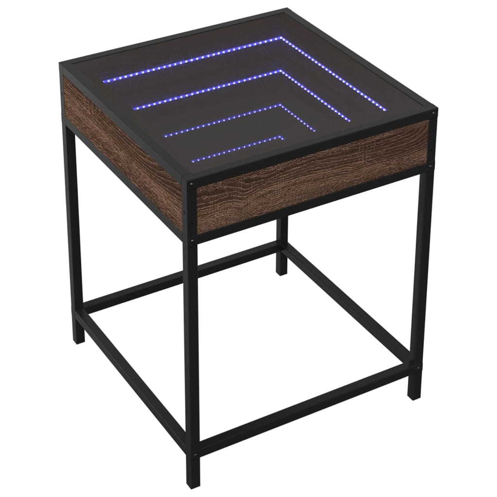 Noćni ormarić s beskonačnim LED boja smeđeg hrasta 40x40x51 cm