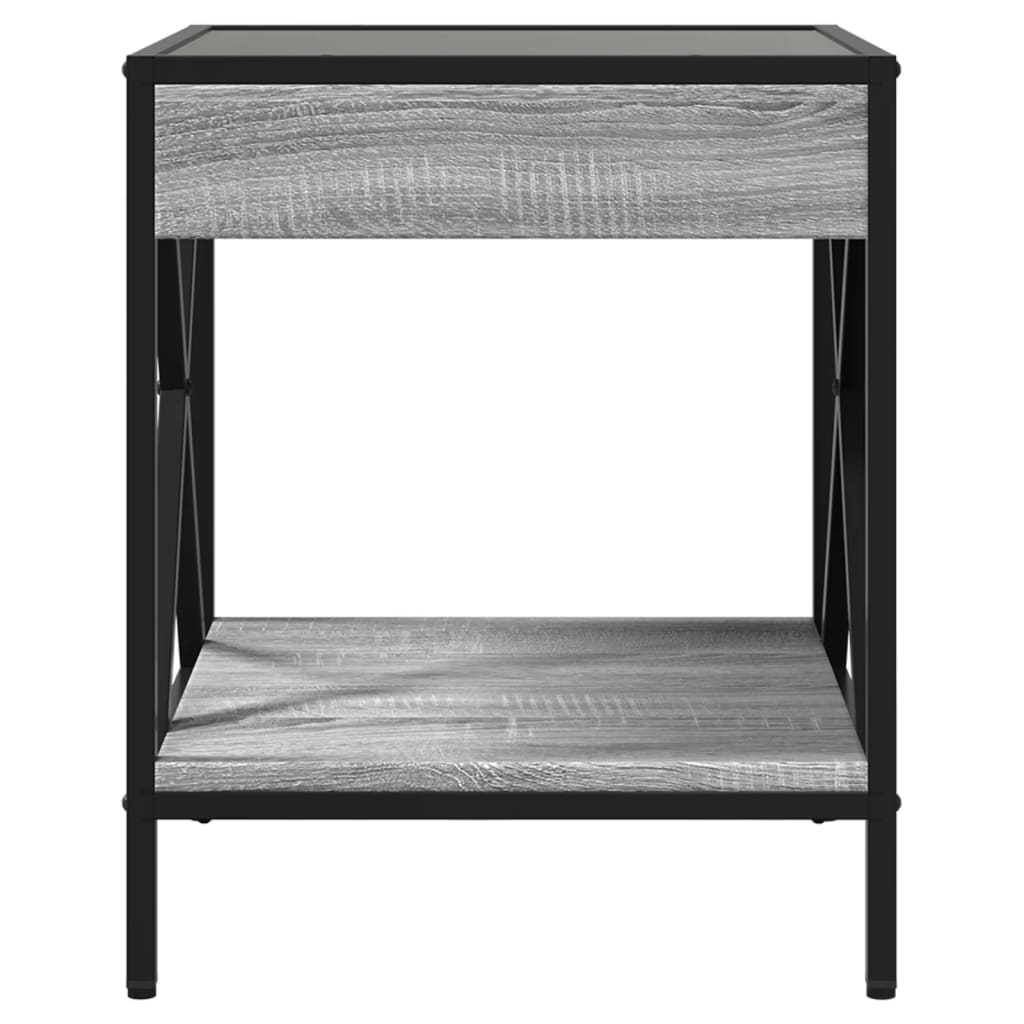 Noćni ormarić s beskonačnim LED boja hrasta 40x40x50 cm