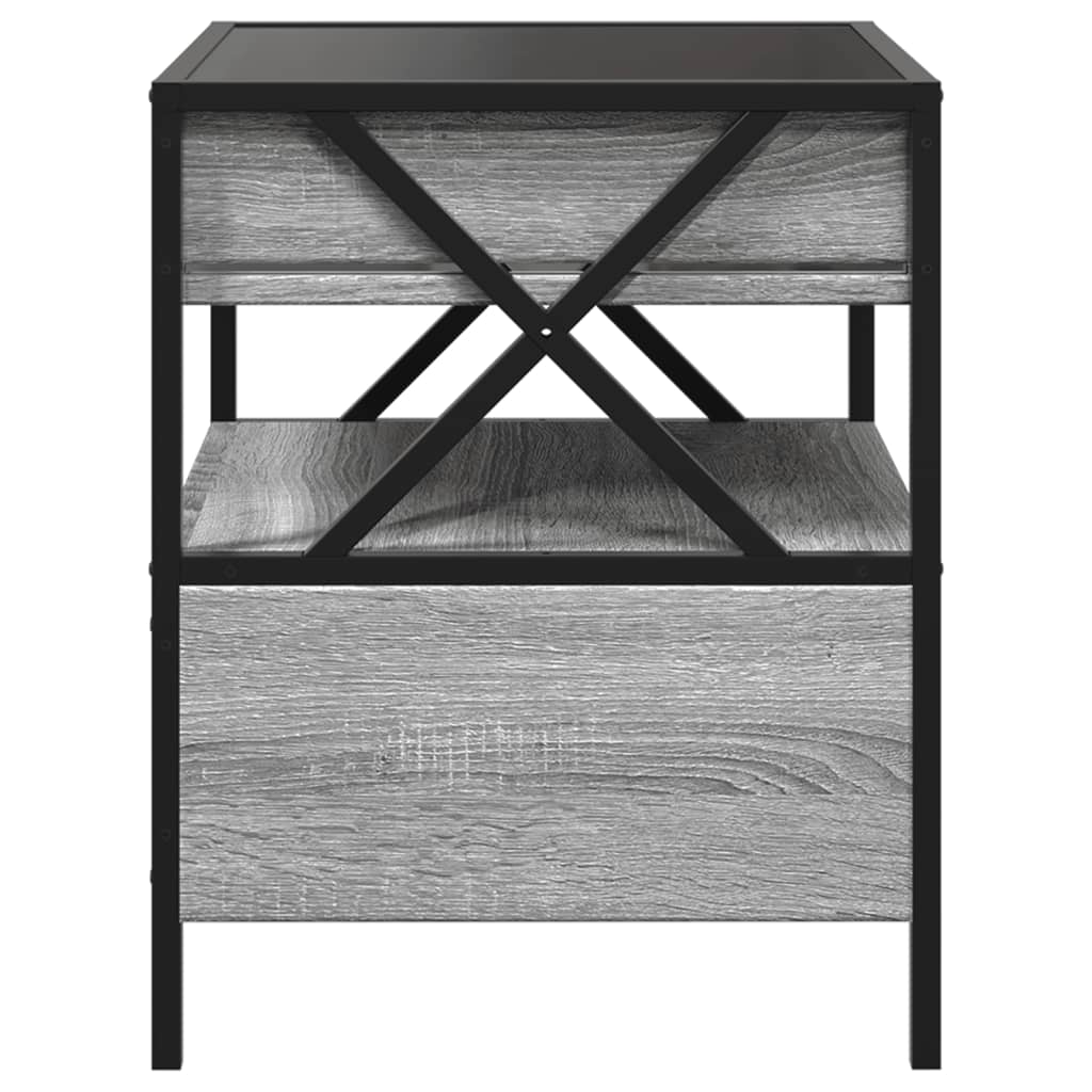 Noćni ormarić s beskonačnim LED boja hrasta 40 x 40 x 51 cm