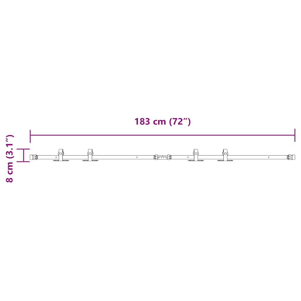 Komplet kliznih vrata ormarića 183 cm ugljični čelik