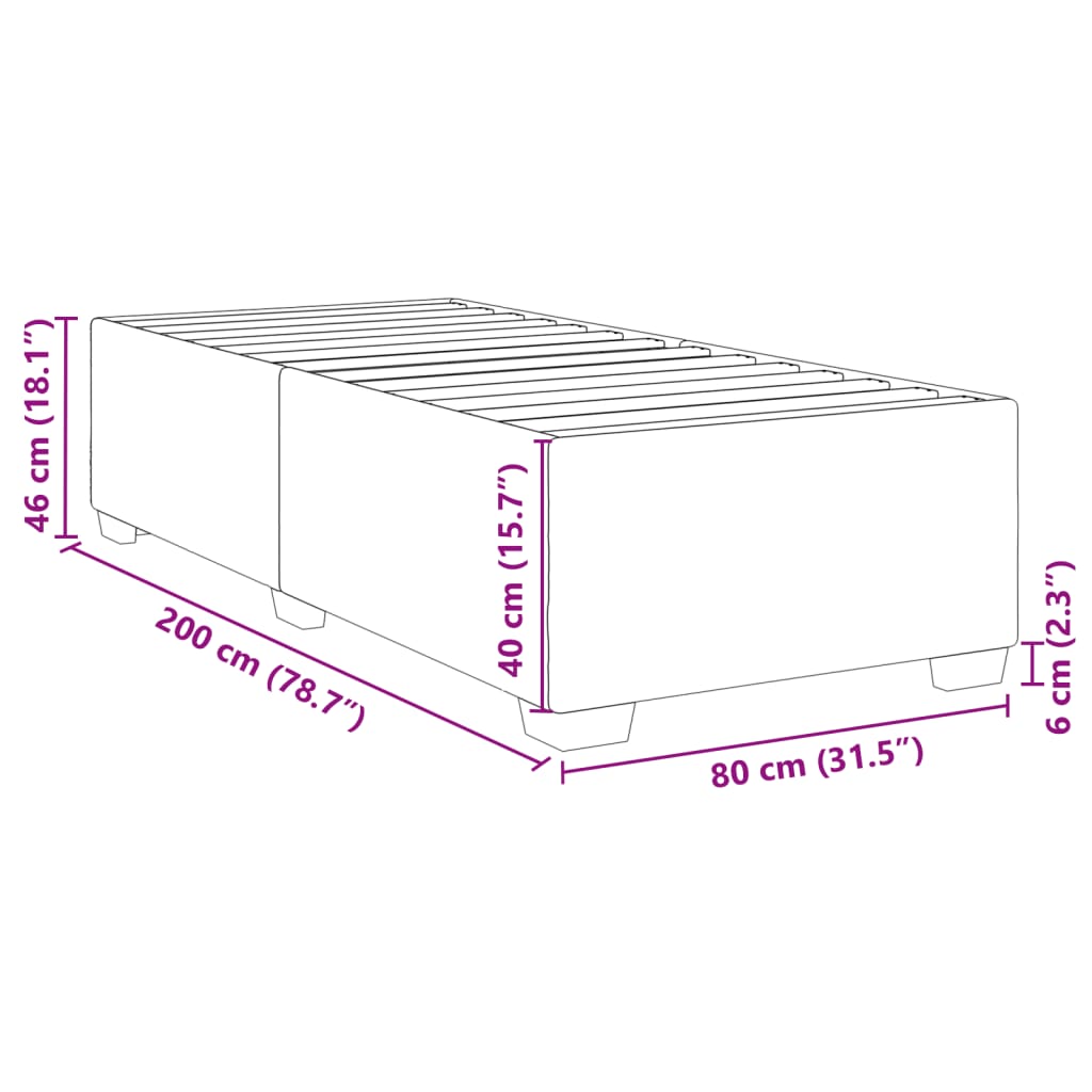 Okvir za krevet bijeli 80 x 200 cm od umjetne kože