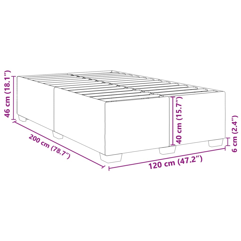 Okvir za krevet sivi 120x200 cm od umjetne kože