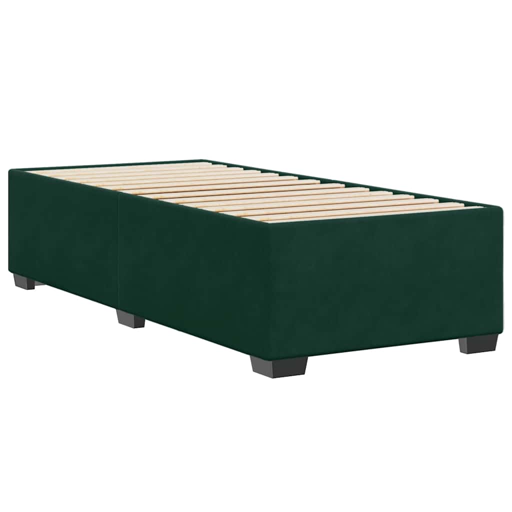 Okvir za krevet bez madraca tamnozeleni 80 x 200 cm baršunasti