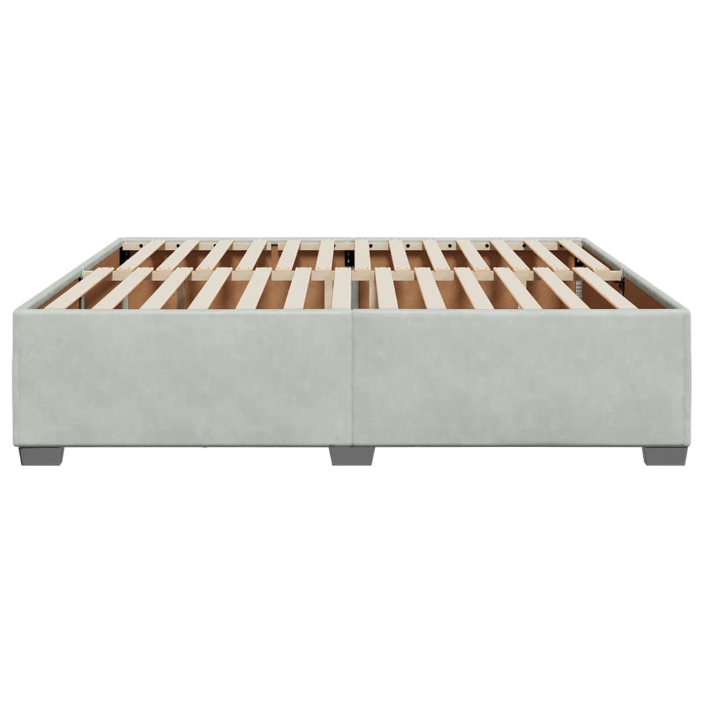 Okvir za krevet bez madraca svjetlosivi 200 x 200 cm baršunasti