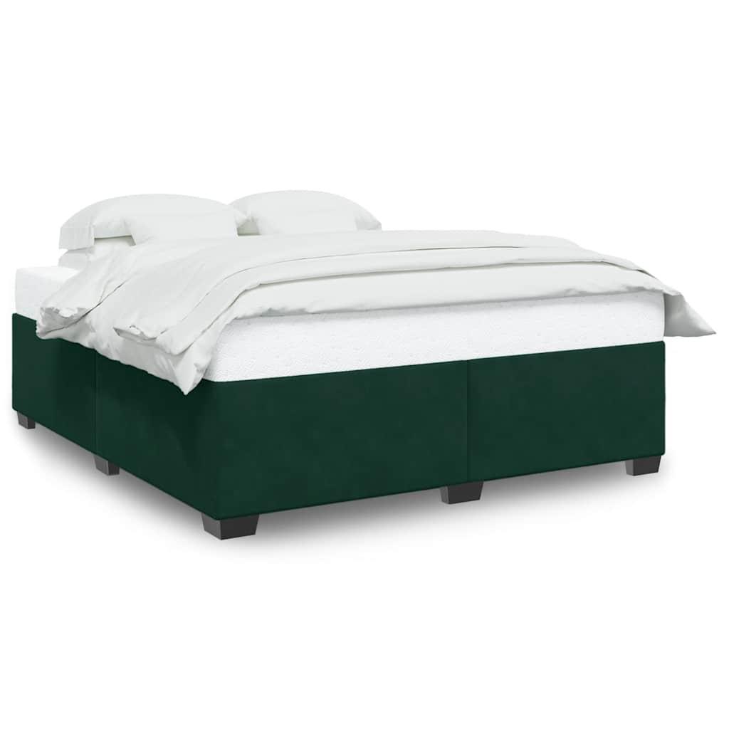 Okvir za krevet bez madraca tamnozeleni 200x200 cm baršunasti