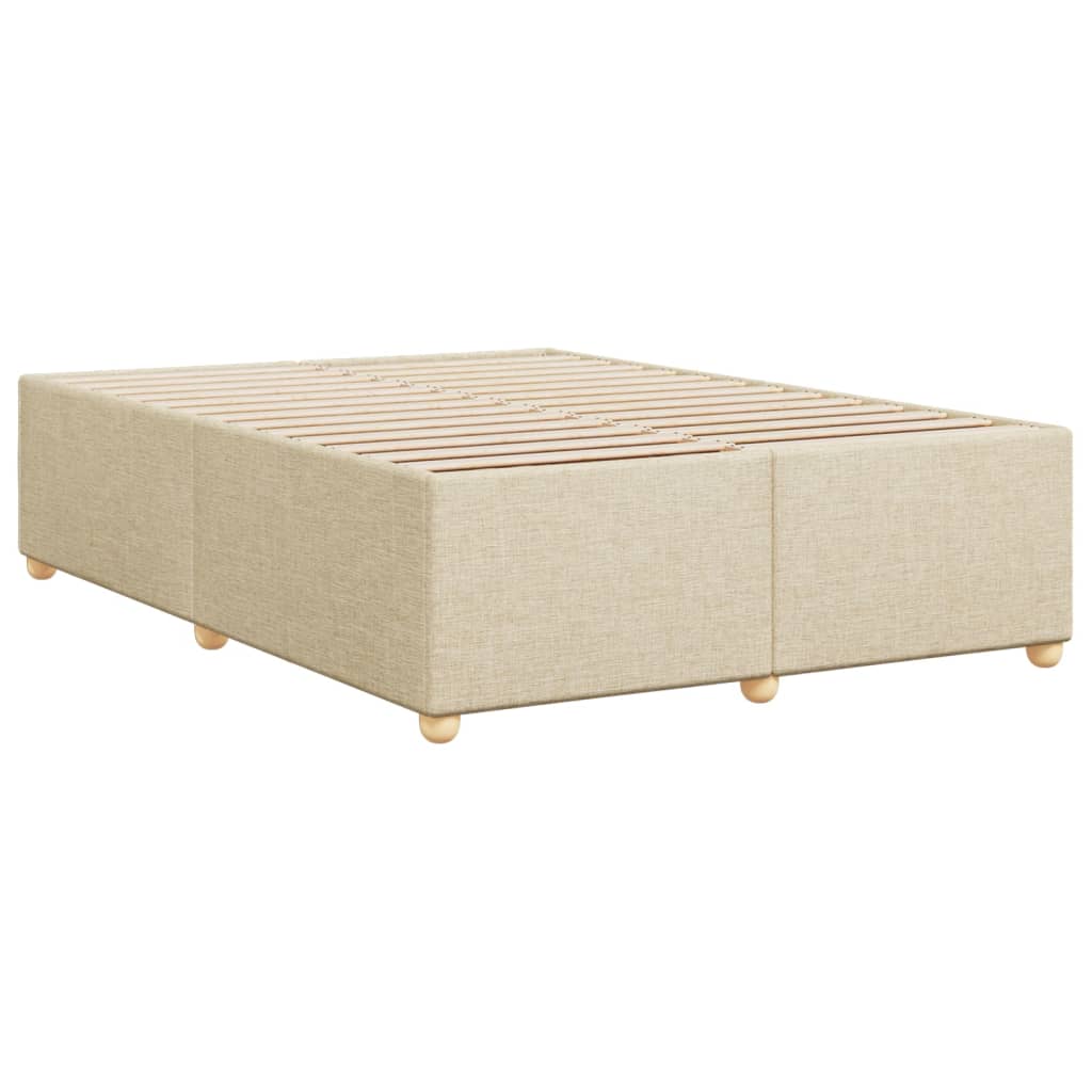 Okvir za krevet bez madraca krem 140 x 190 cm od tkanine