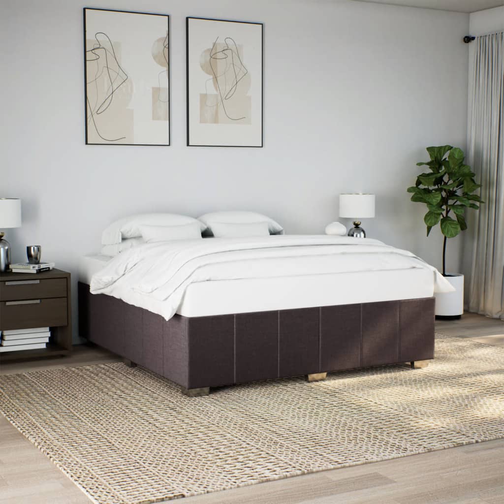 Okvir za krevet bez madraca tamnosmeđi 200x200 cm od tkanine