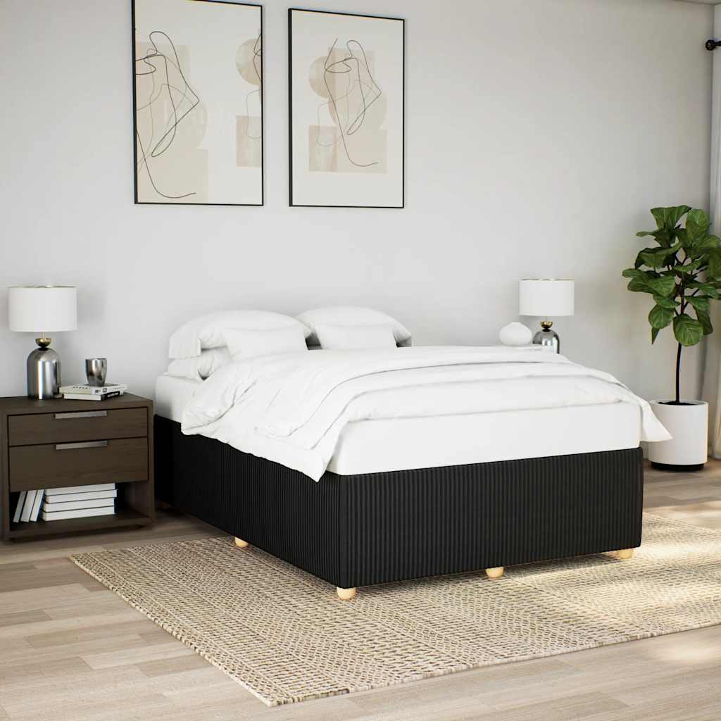 Okvir za krevet bez madraca crni 160x200 cm od tkanine