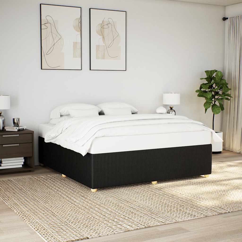 Okvir za krevet bez madraca crni 200x200 cm od tkanine