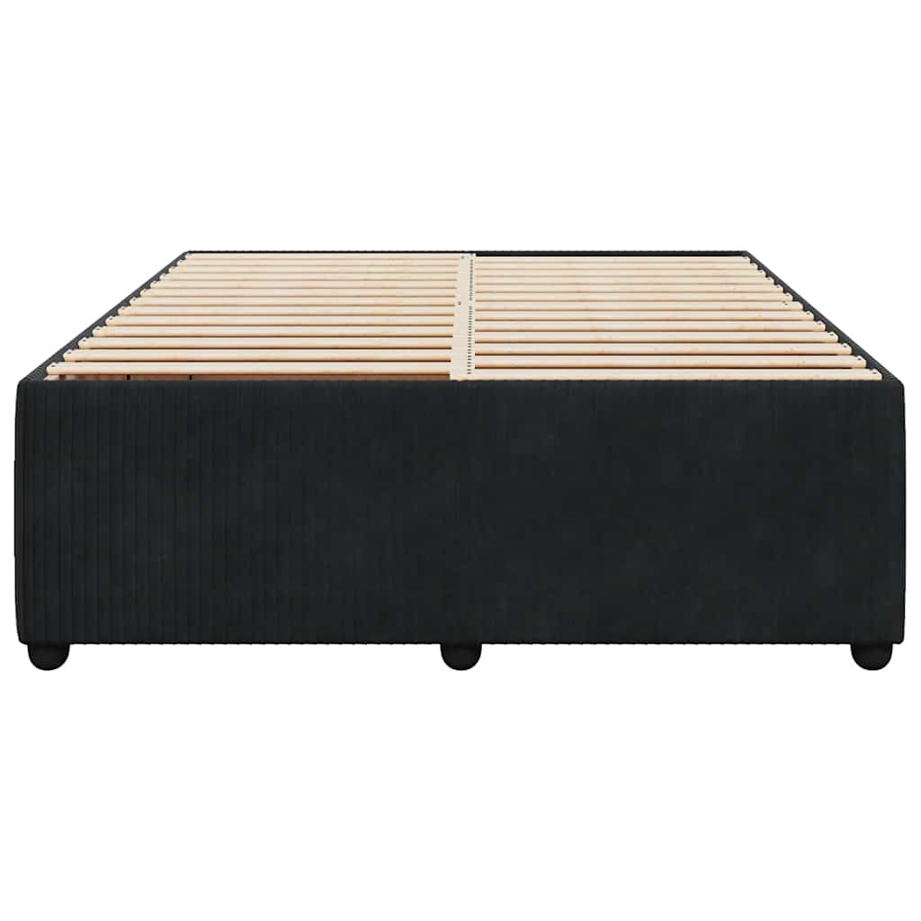 Okvir za krevet bez madraca crni 140 x 190 cm baršunasti