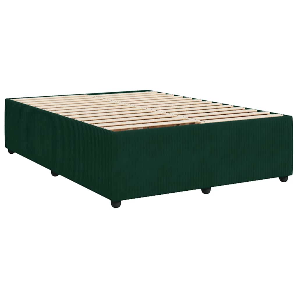 Okvir za krevet bez madraca tamnozeleni 140x190 cm baršunasti