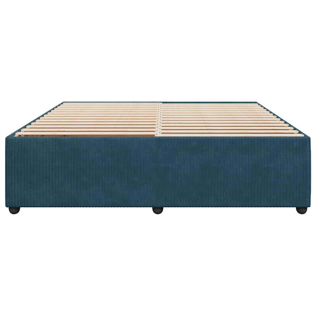 Okvir za krevet plavi 200x200 cm baršunasti