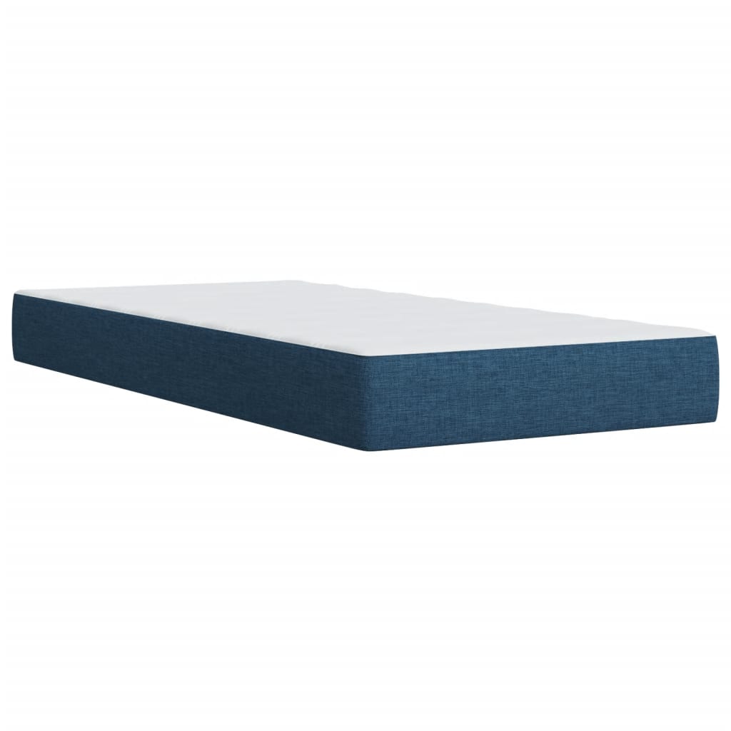 Krevet s oprugama i madracem plavi 90 x 190 cm od tkanine