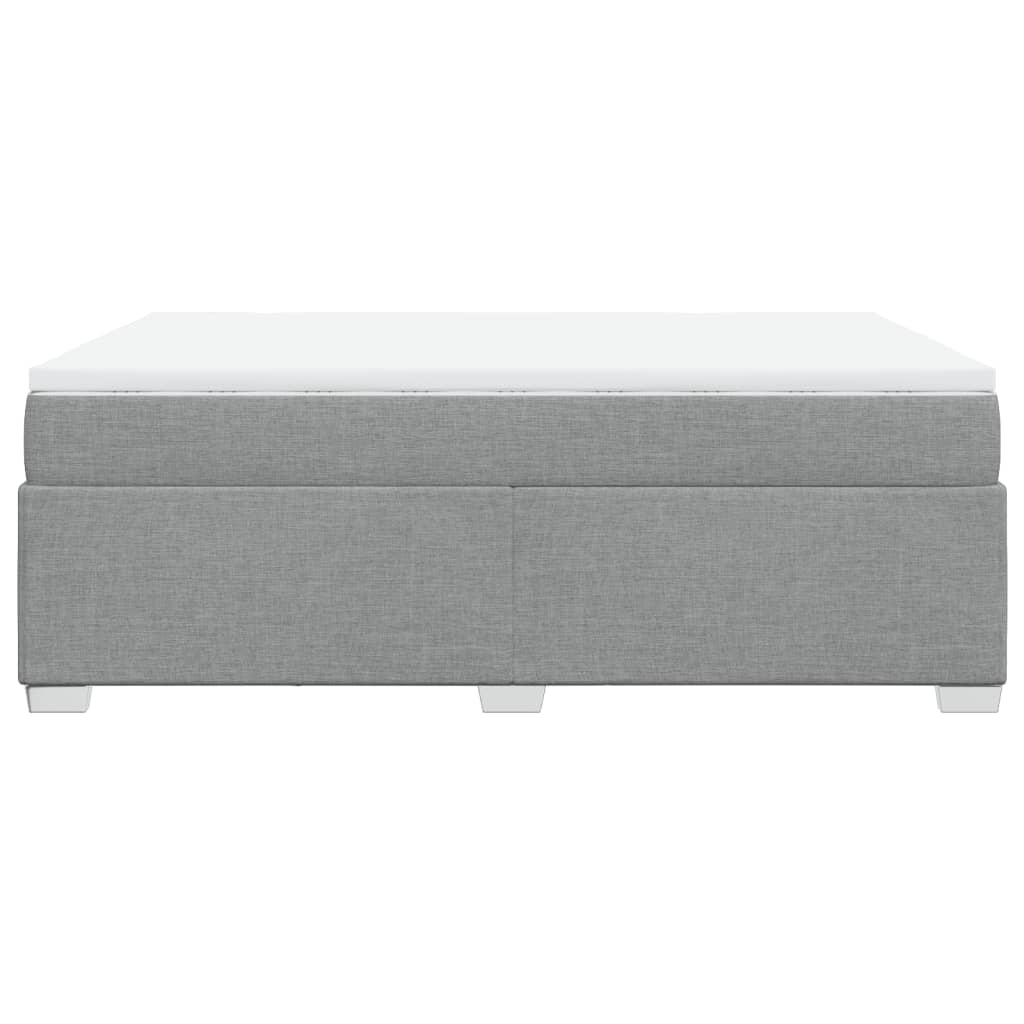 Krevet box spring s madracem svjetlosivi 140x200 cm od tkanine