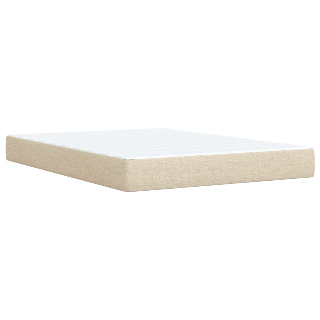 Krevet s oprugama i madracem krem 160x200 cm od tkanine