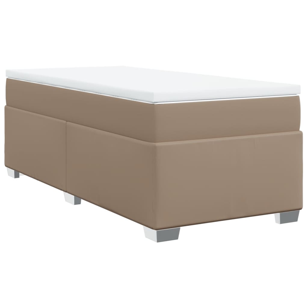 Krevet s oprugama i madrac cappuccino 80x200 cm od umjetne kože