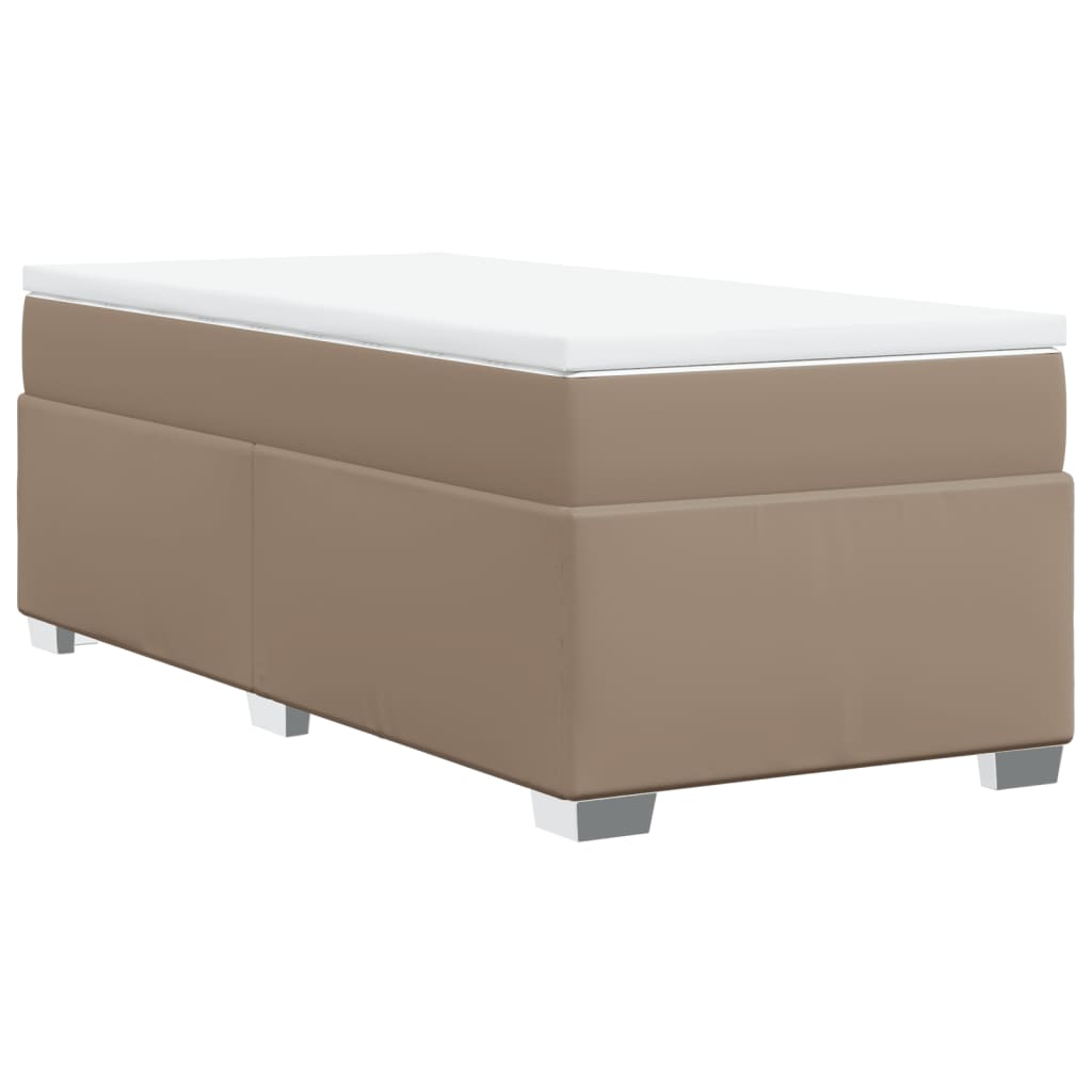 Krevet s oprugama i madrac cappuccino 80x200 cm od umjetne kože