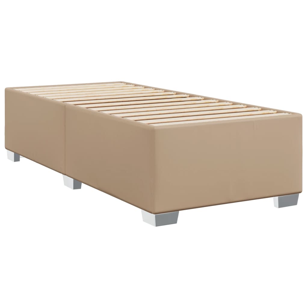 Krevet s oprugama i madrac cappuccino 100x200cm od umjetne kože