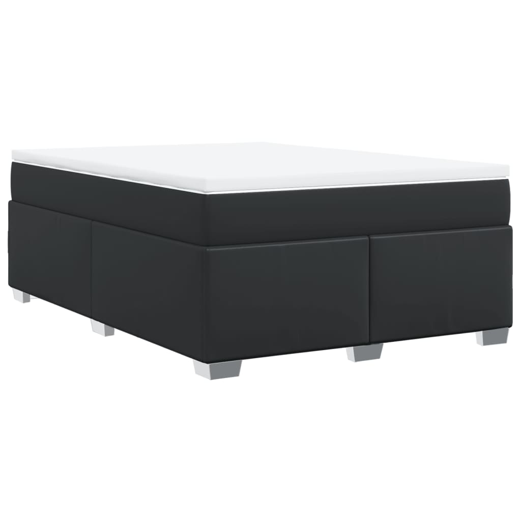 Krevet s oprugama i madracem crni 140 x 190 cm od umjetne kože