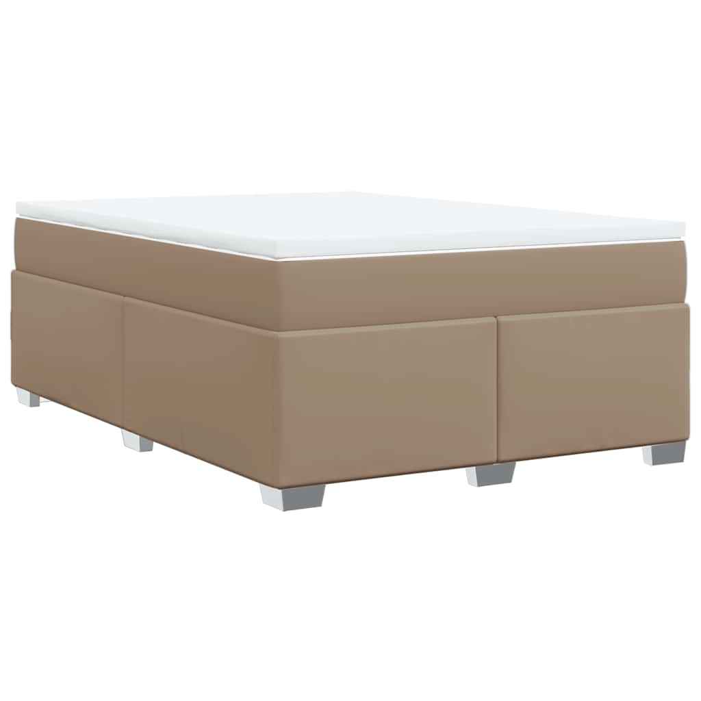 Krevet s oprugama i madrac cappuccino 140x190cm od umjetne kože
