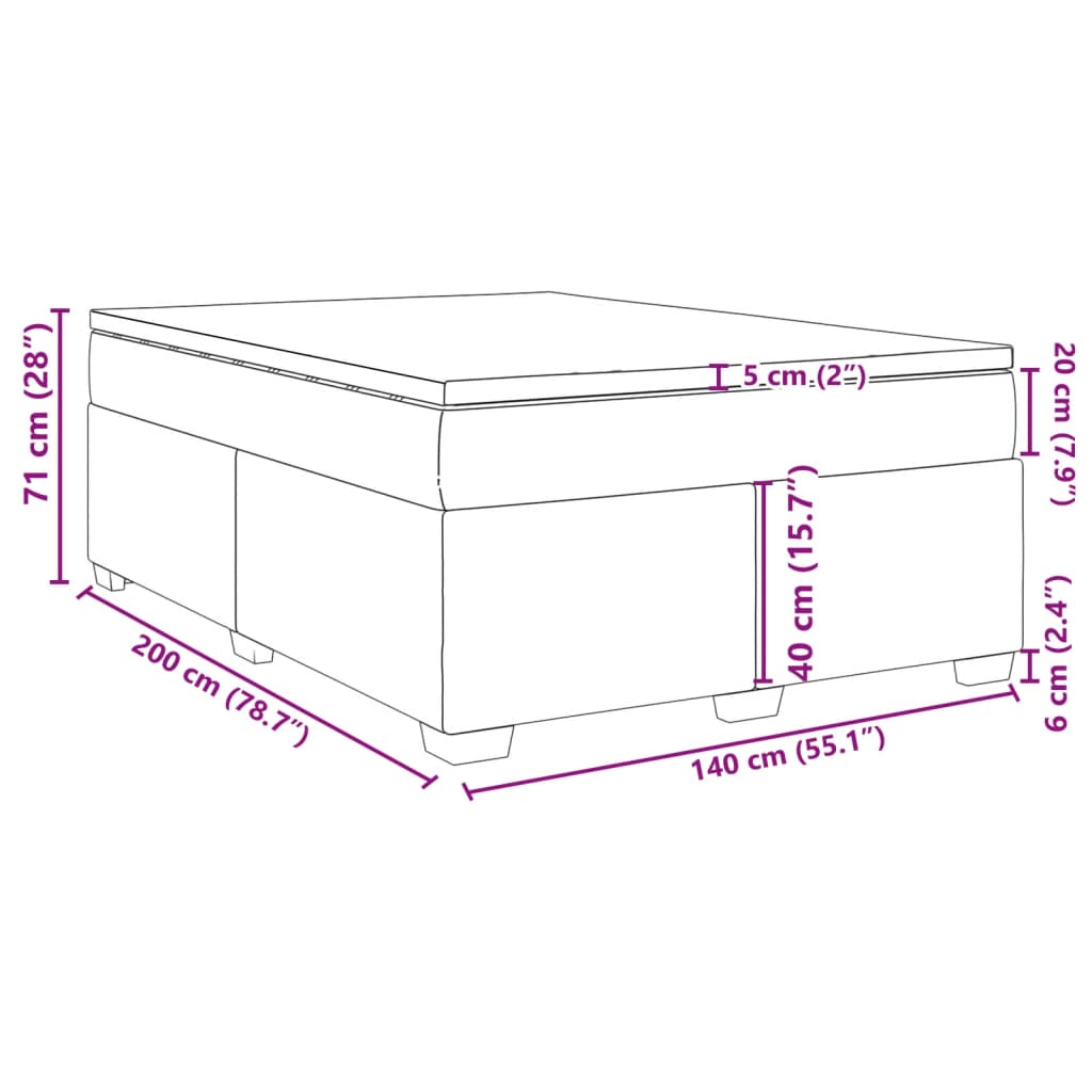 Krevet s oprugama i madracem sivi 140x200 cm od umjetne kože