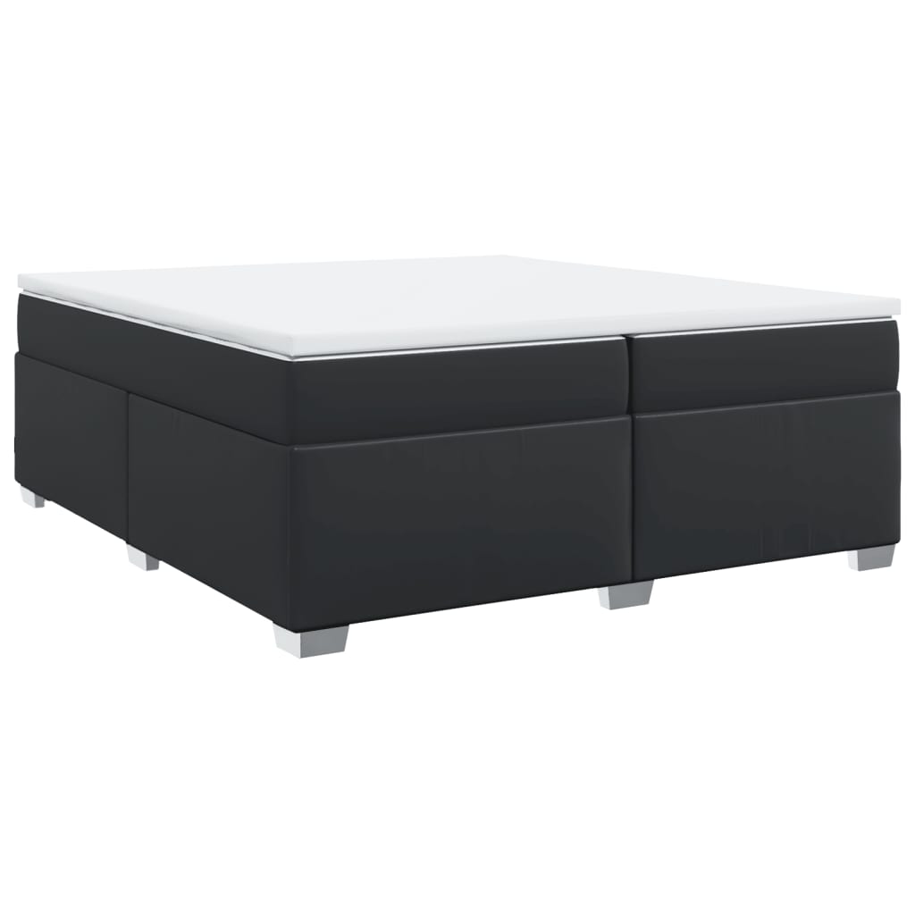 Krevet s oprugama i madracem crni 200x200 cm od umjetne kože
