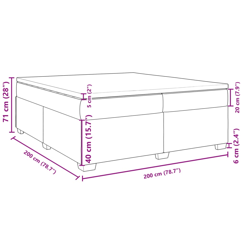 Krevet s oprugama i madracem sivi 200x200 cm od umjetne kože