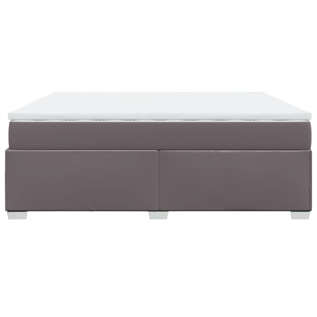 Krevet s oprugama i madracem sivi 200x200 cm od umjetne kože
