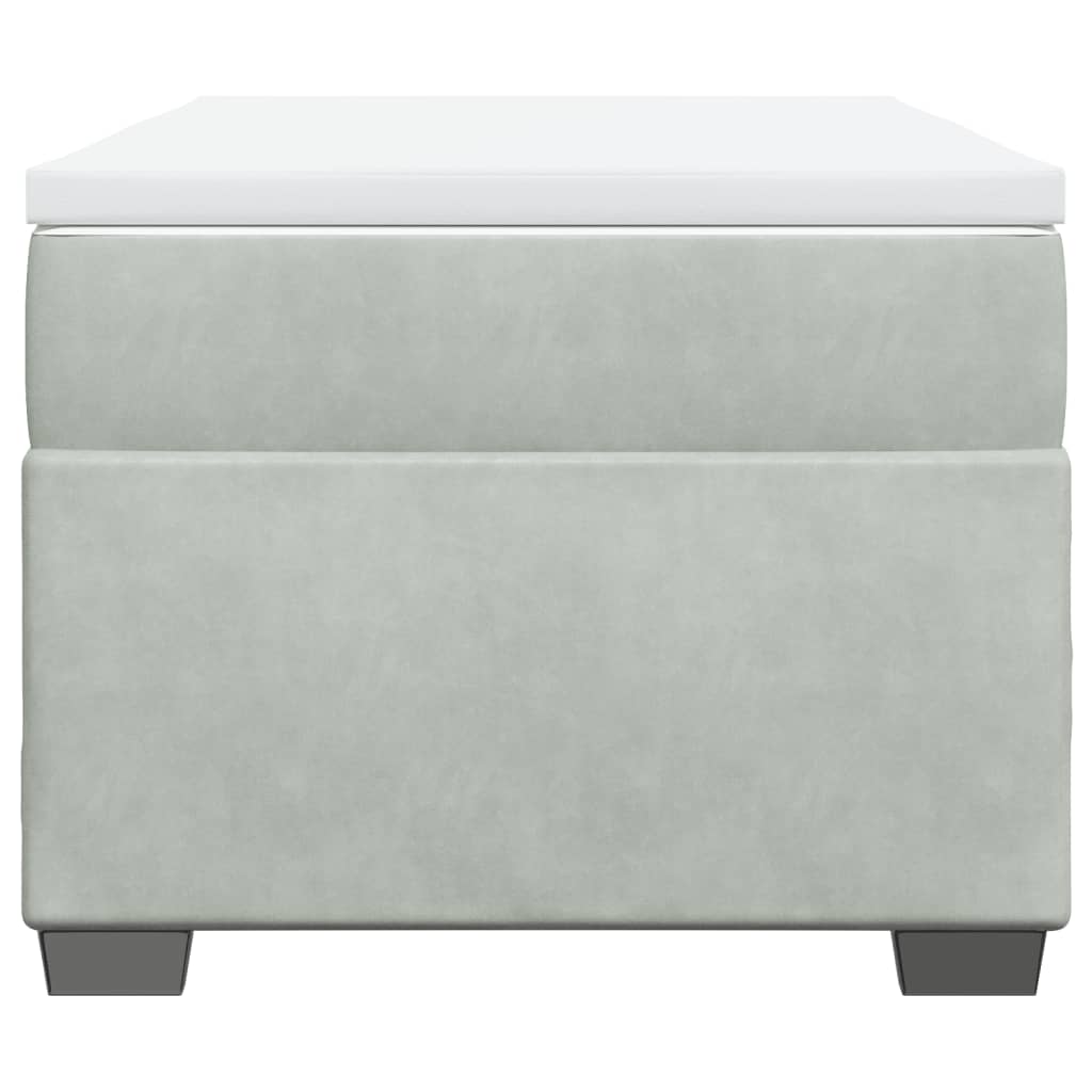 Box spring krevet s madracem svjetlosivi 80 x 200 cm baršunasti