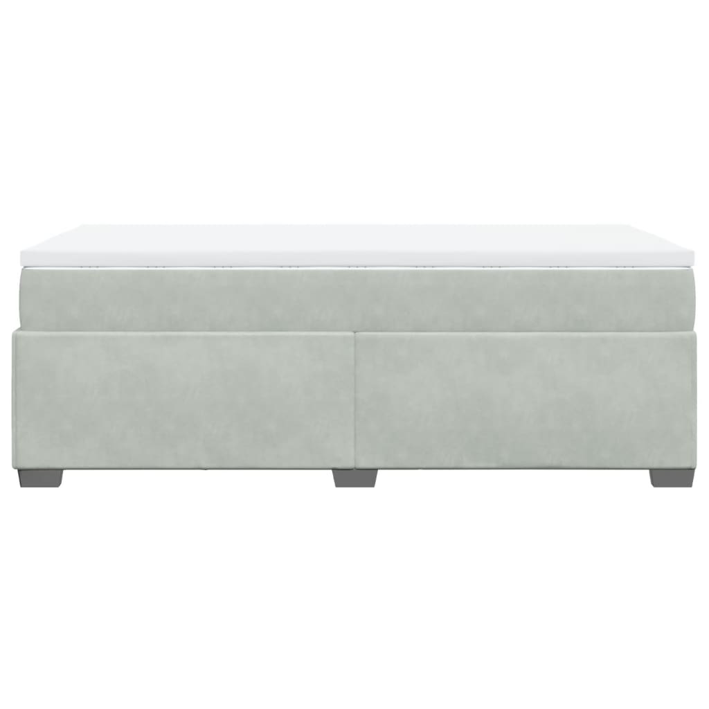 Box spring krevet s madracem svjetlosivi 80 x 200 cm baršunasti