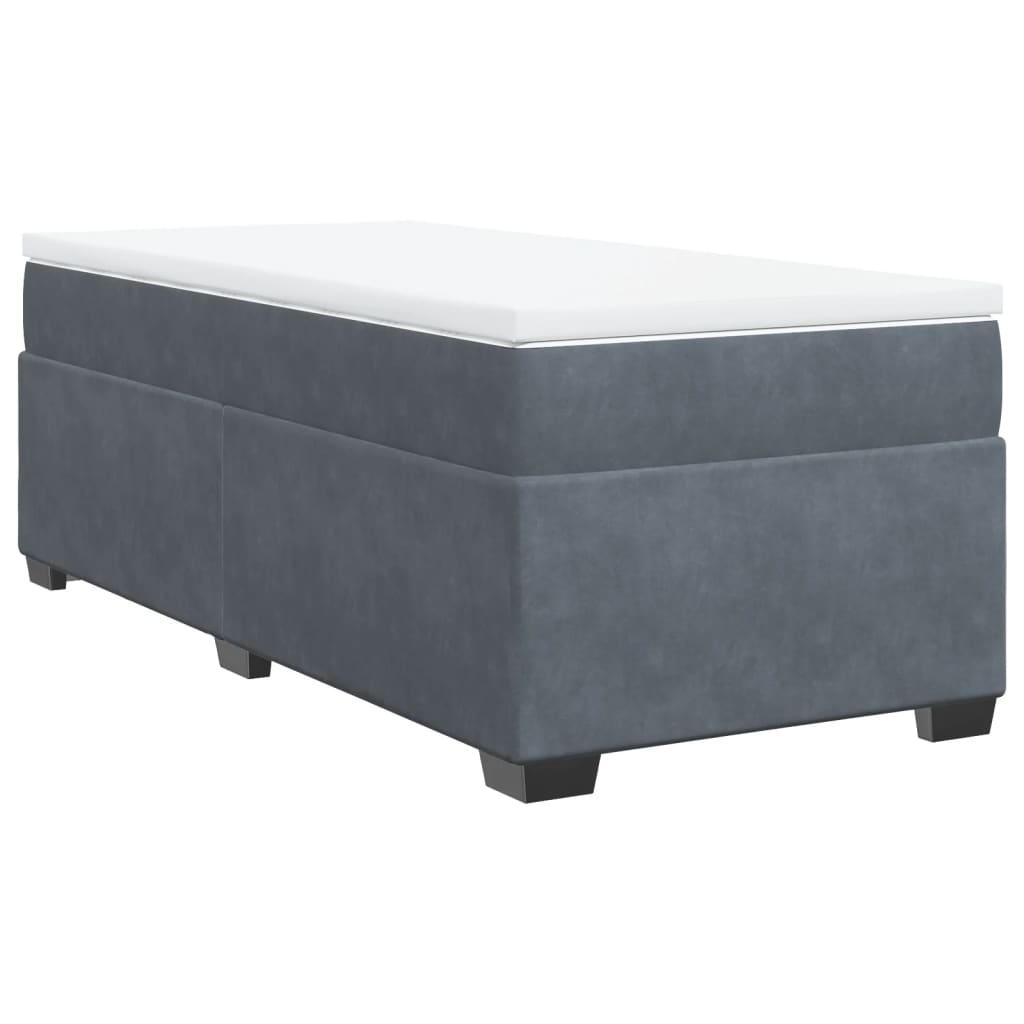Box spring krevet s madracem tamnosivi 80 x 200 cm baršunasti