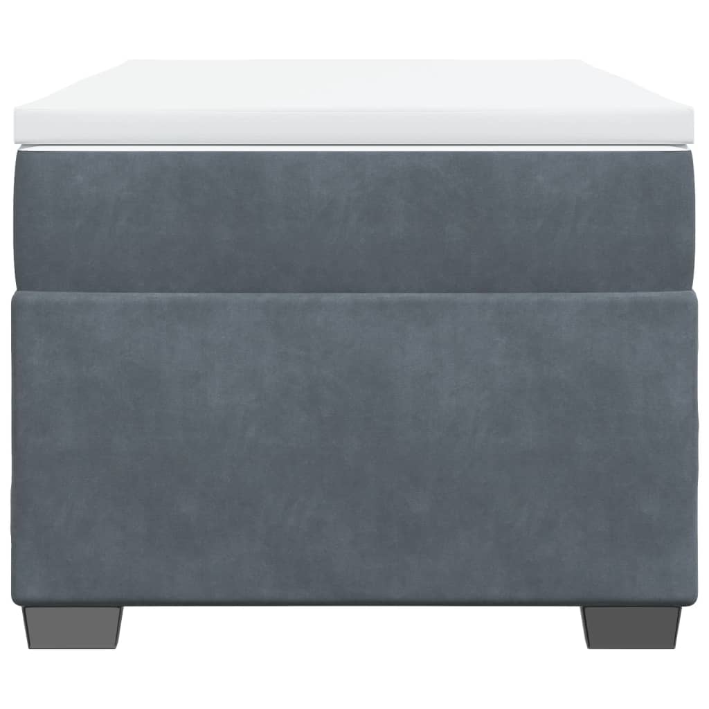 Box spring krevet s madracem tamnosivi 80 x 200 cm baršunasti