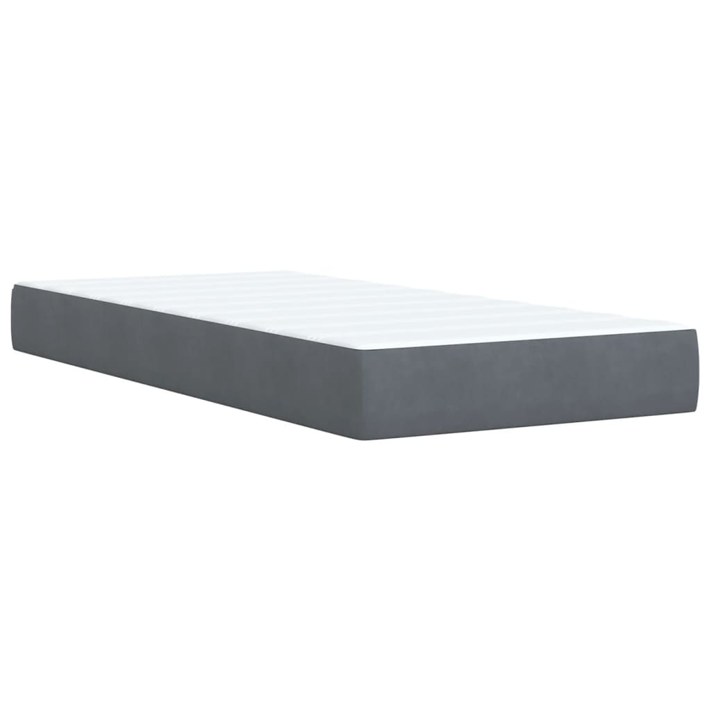 Box spring krevet s madracem tamnosivi 80 x 200 cm baršunasti