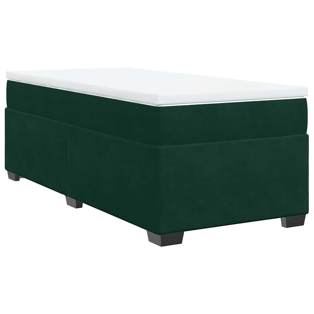Box spring krevet s madracem tamnozeleni 80 x 200 cm baršunasti