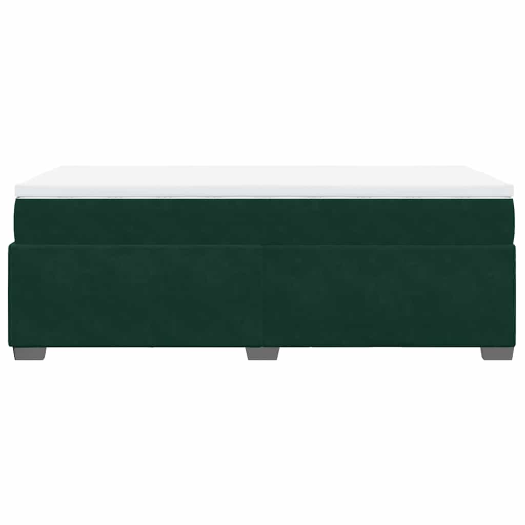 Box spring krevet s madracem tamnozeleni 80 x 200 cm baršunasti