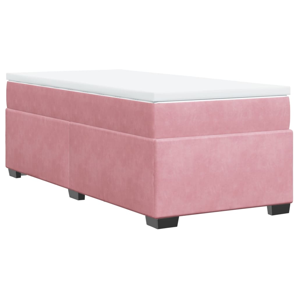 Box spring krevet s madracem ružičasti 80 x 200 cm baršunasti
