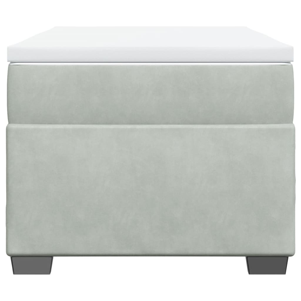 Box spring krevet s madracem svjetlosivi 90x190 cm baršunasti