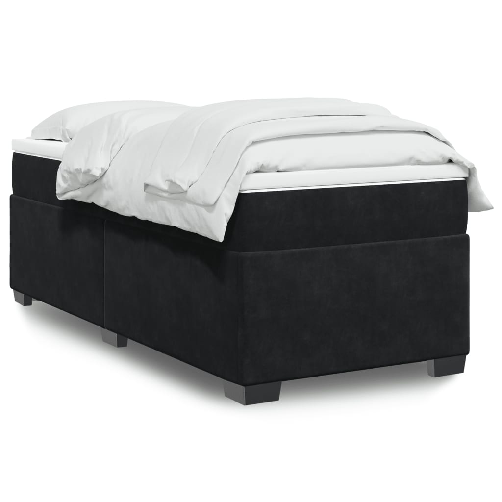 Box spring krevet s madracem crni 90x190 cm baršunasti
