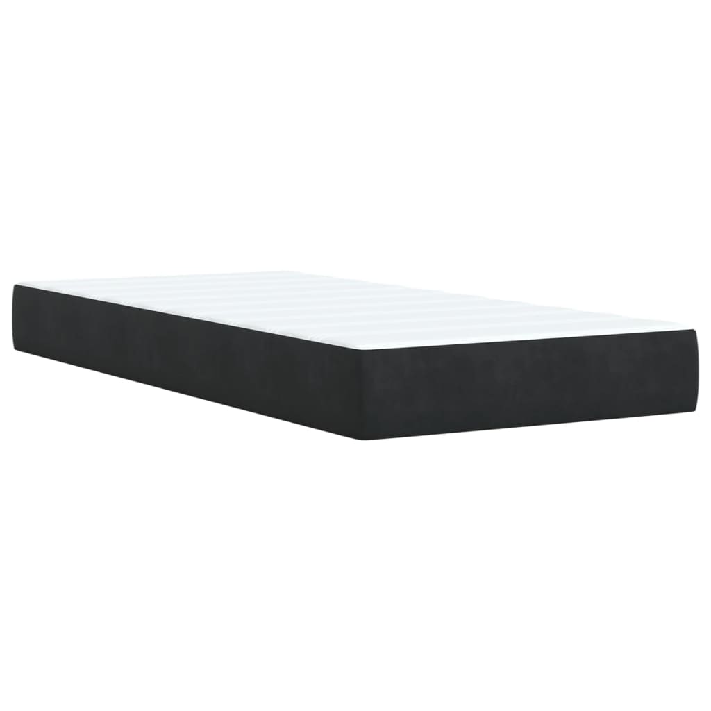 Box spring krevet s madracem crni 90x200 cm baršunasti
