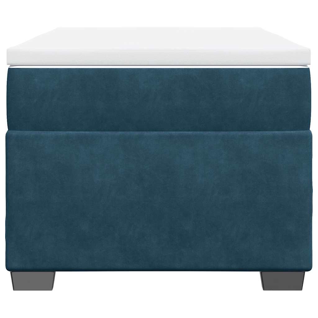 Box spring krevet s madracem tamnoplavi 90x200 cm baršunasti