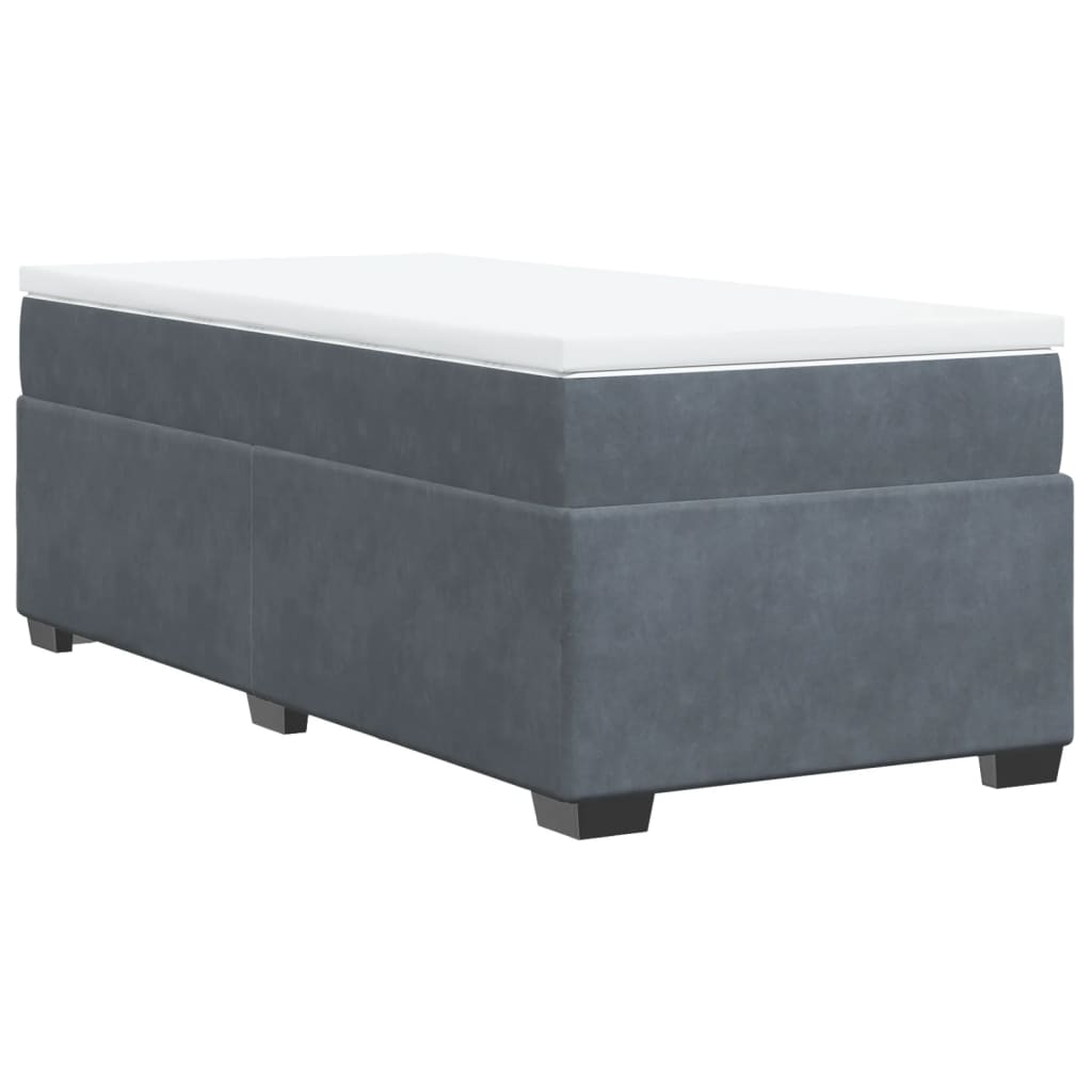 Box spring krevet s madracem tamnosivi 100x200 cm baršunasti