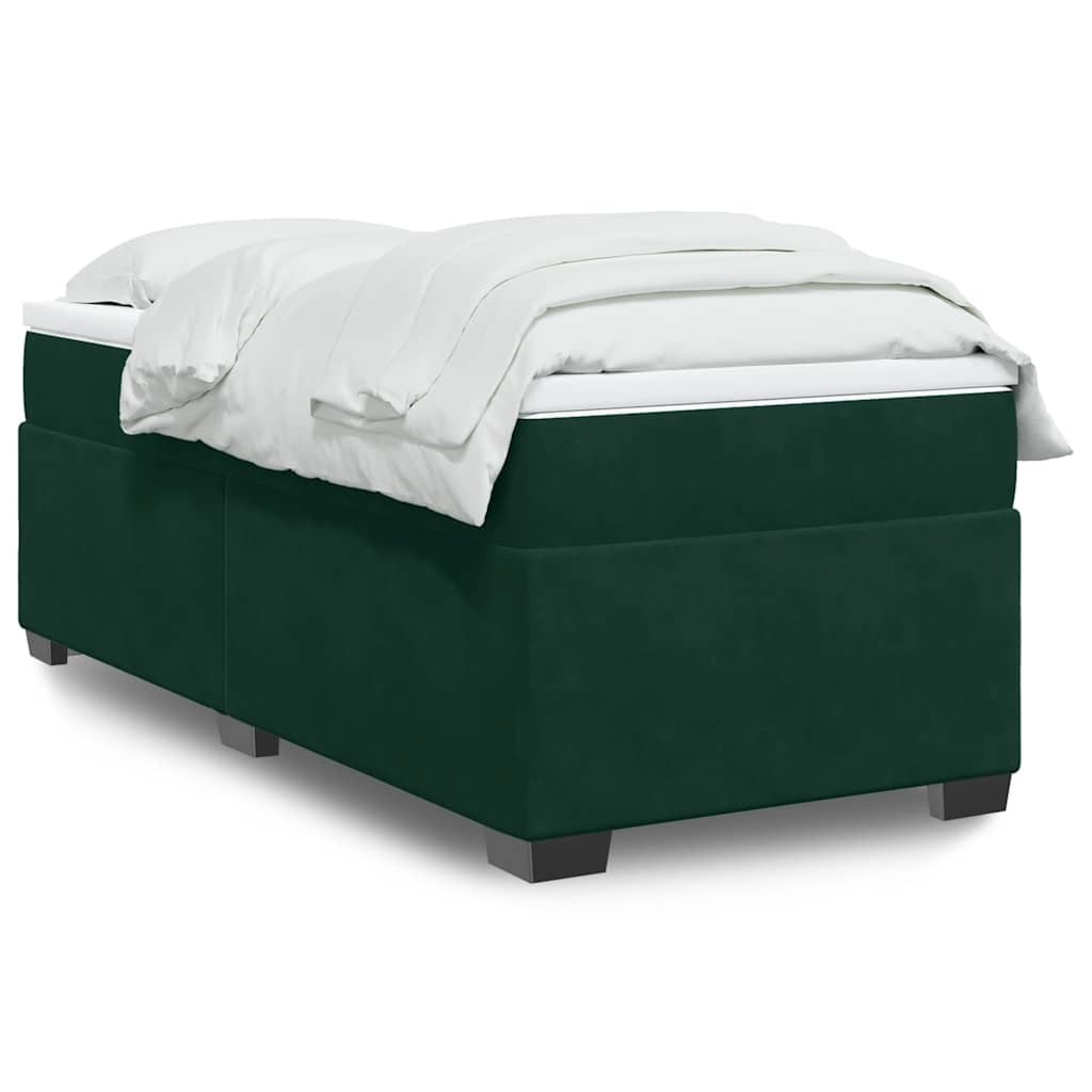 Box spring krevet s madracem tamnozeleni 100x200 cm baršunasti