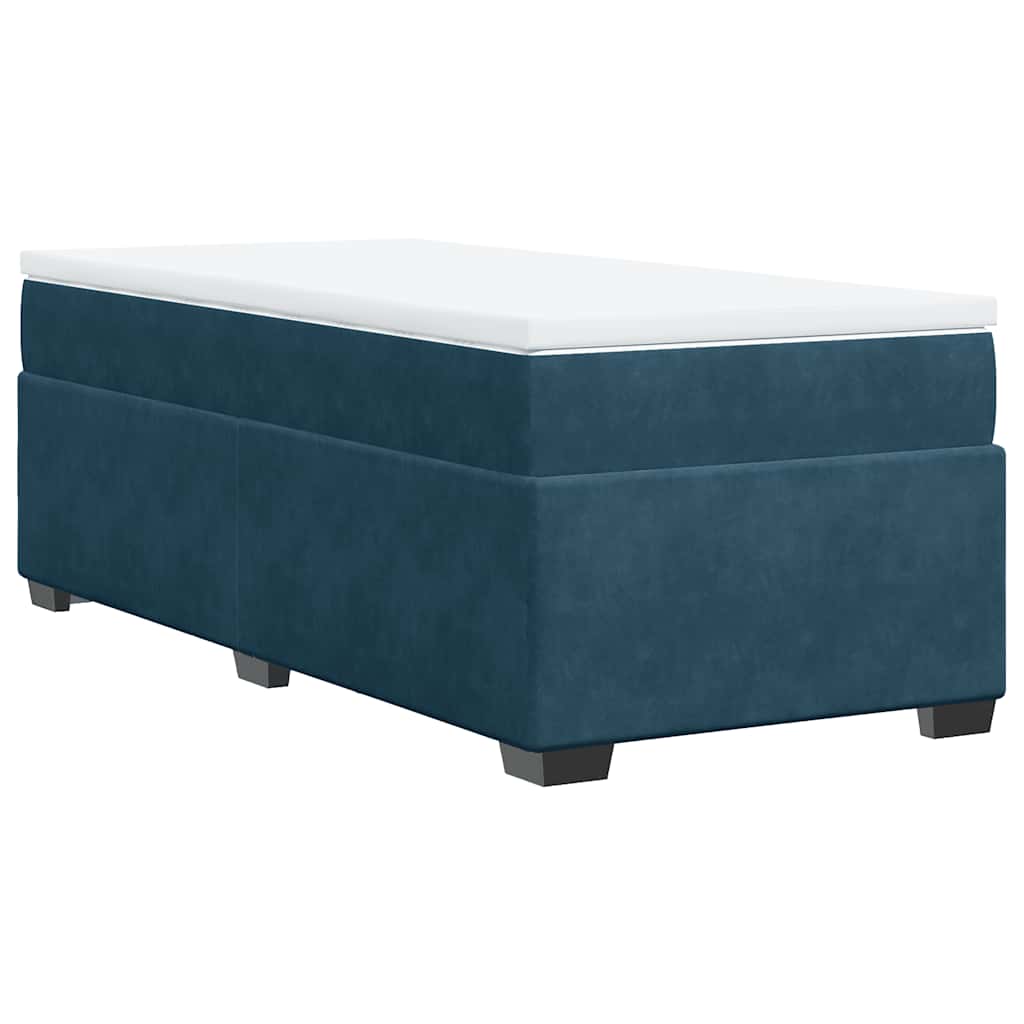 Box spring krevet s madracem tamnoplavi 100x200 cm baršunasti